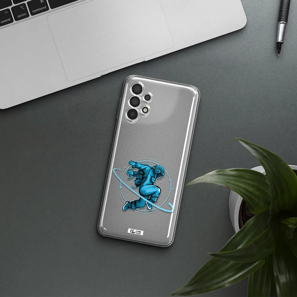 a cartoon of a man skating Samsung A32 Clear TPU Case