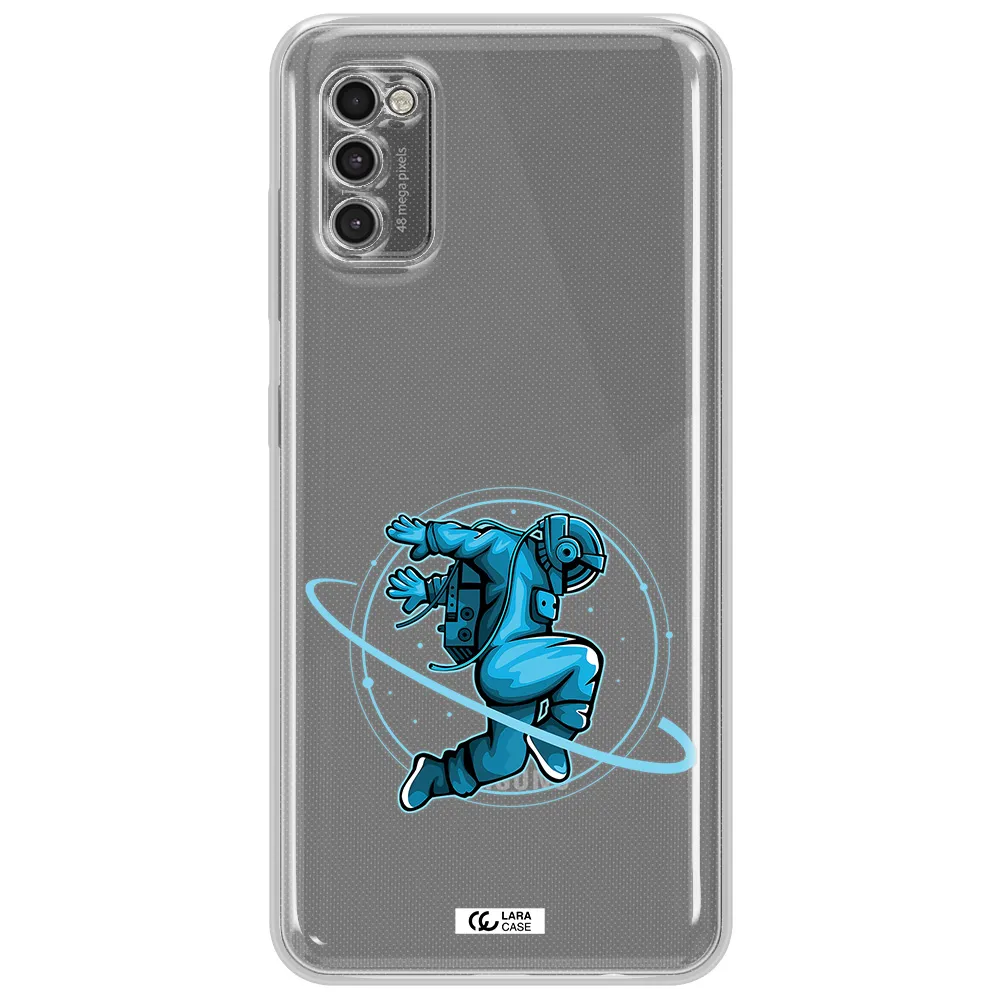 A Cartoon Of A Man Skating Samsung A41 Clear Tpu Case