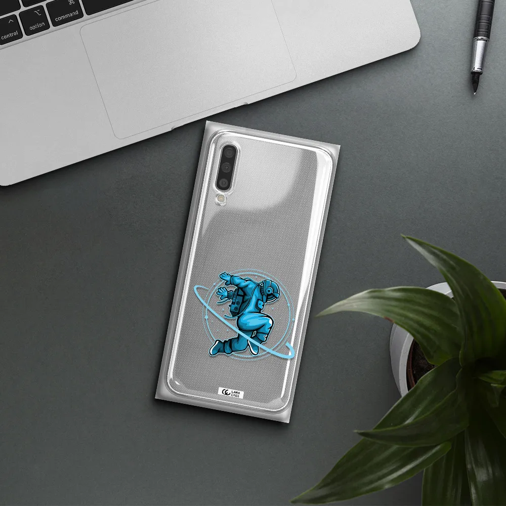 A Cartoon Of A Man Skating Samsung A50S Clear Tpu Case