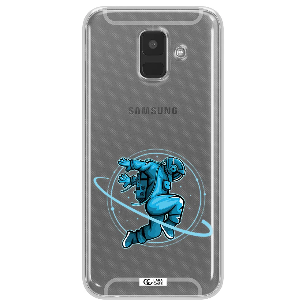 a cartoon of a man skating Samsung A6 Clear TPU Case