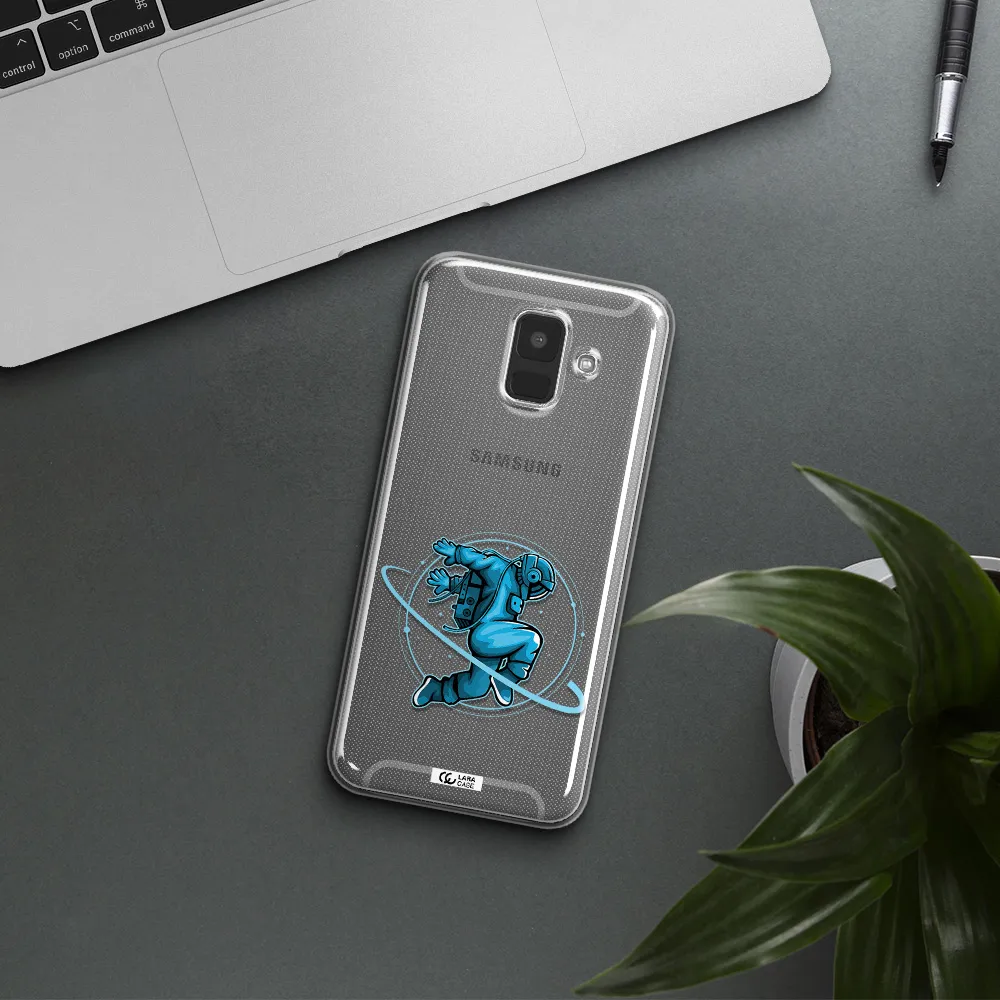a cartoon of a man skating Samsung A6 Clear TPU Case