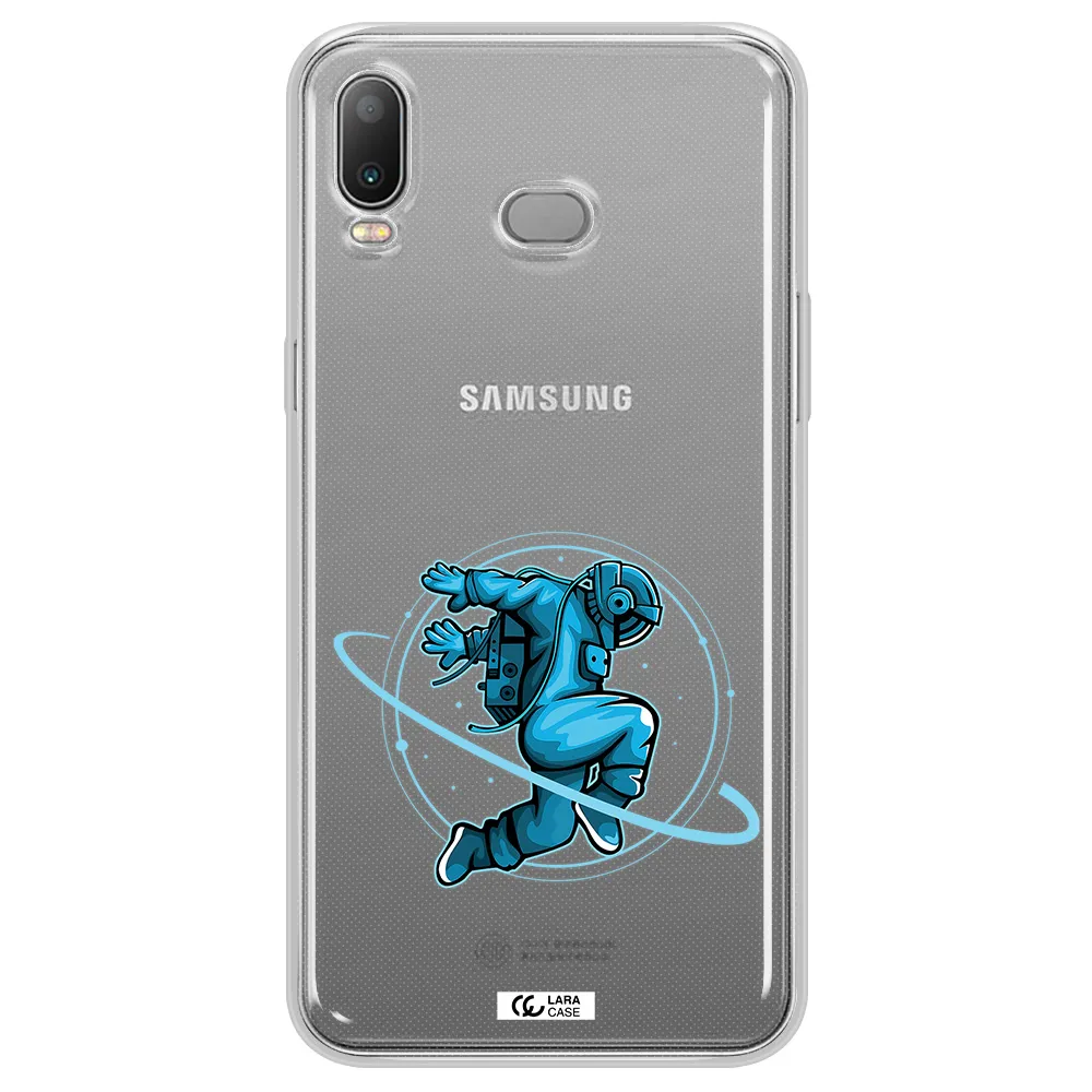 a cartoon of a man skating Samsung A6S Clear TPU Case