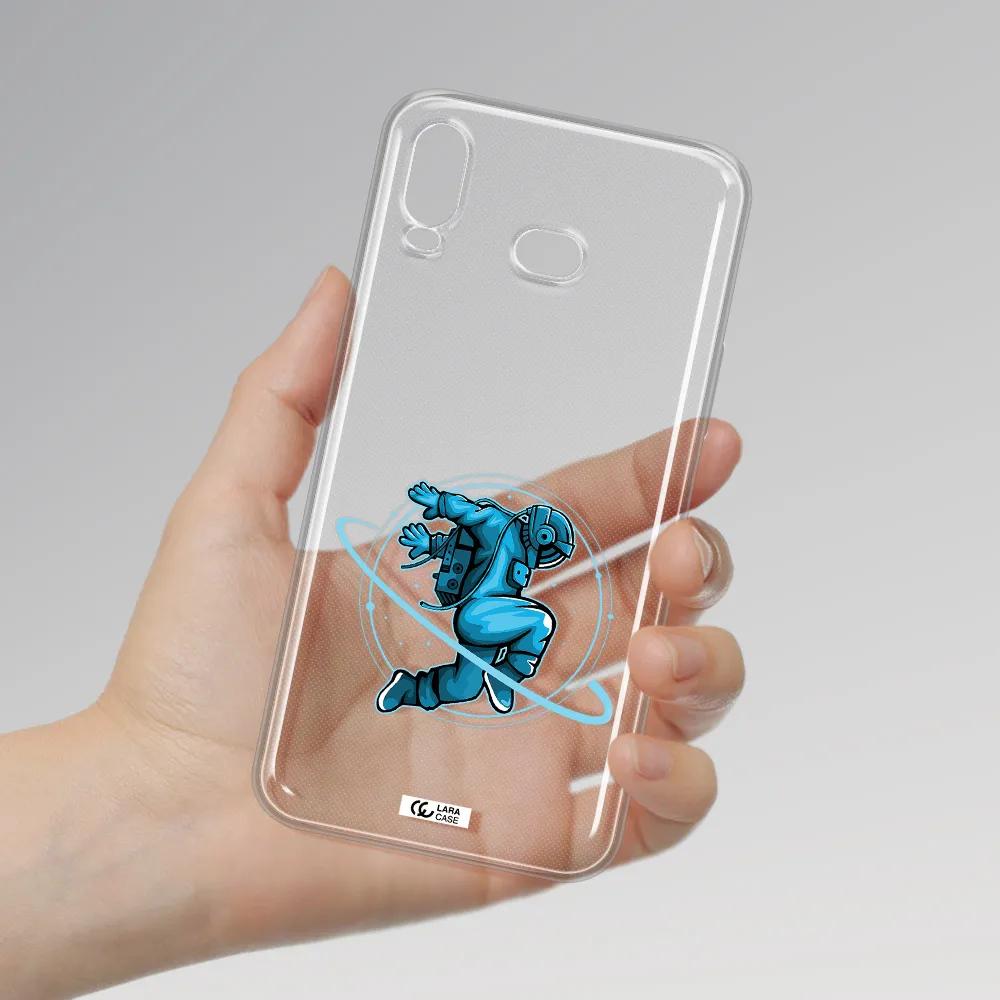 a cartoon of a man skating Samsung A6S Clear TPU Case