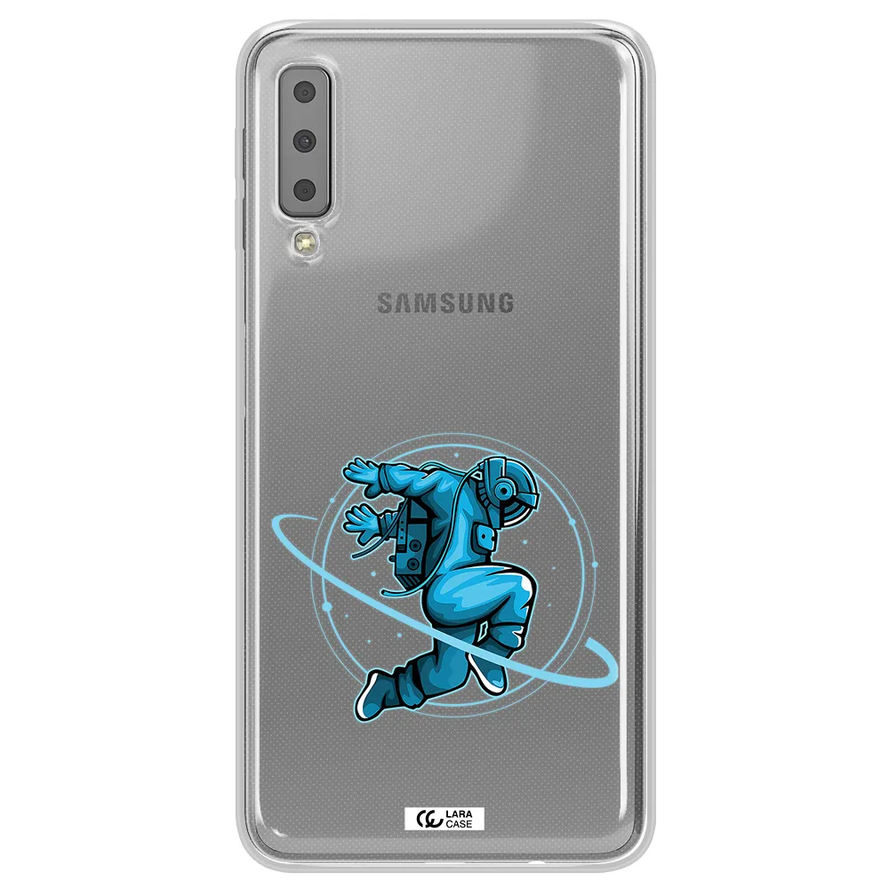 a cartoon of a man skating Samsung A7 2018 Clear TPU Case