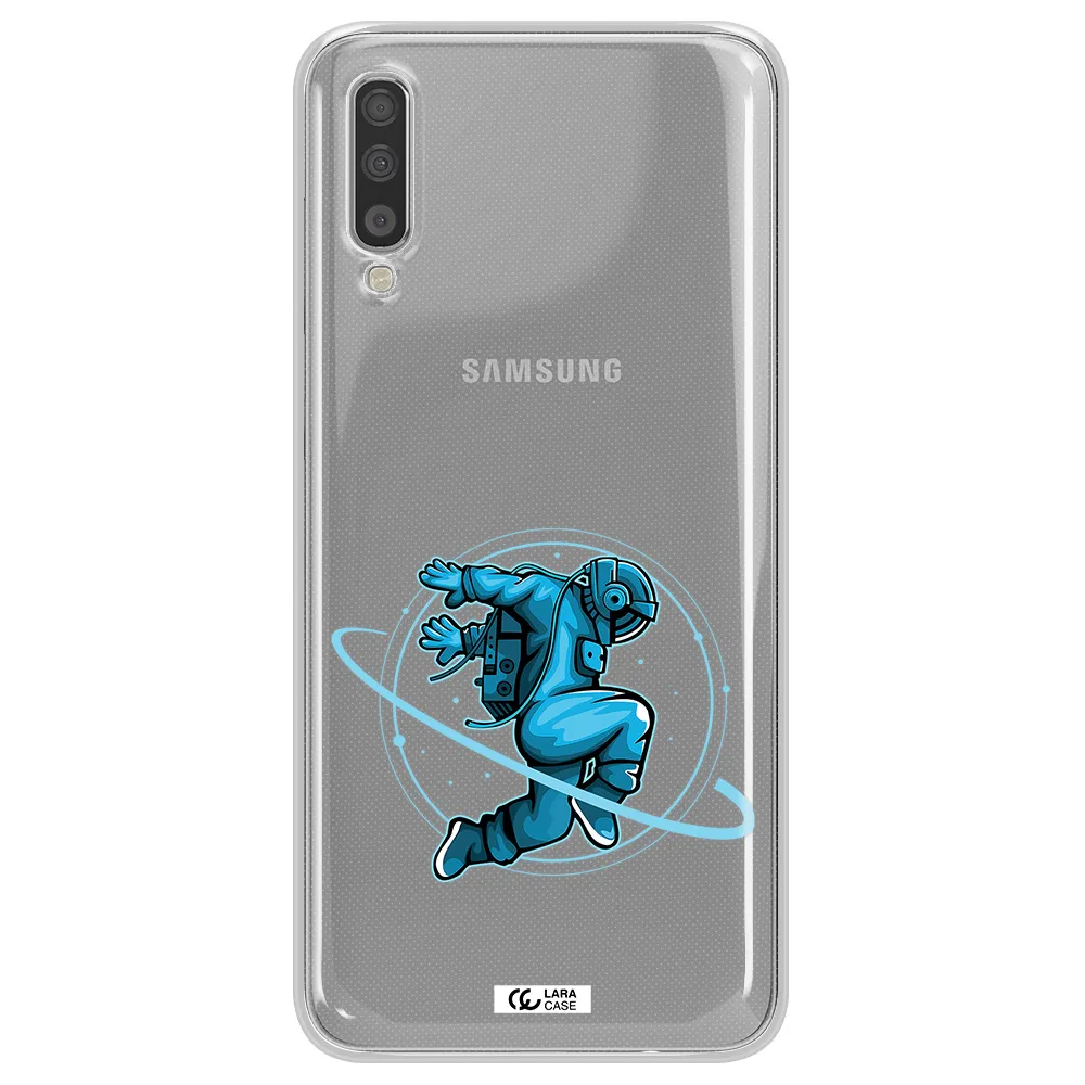 a cartoon of a man skating Samsung A70 Clear TPU Case