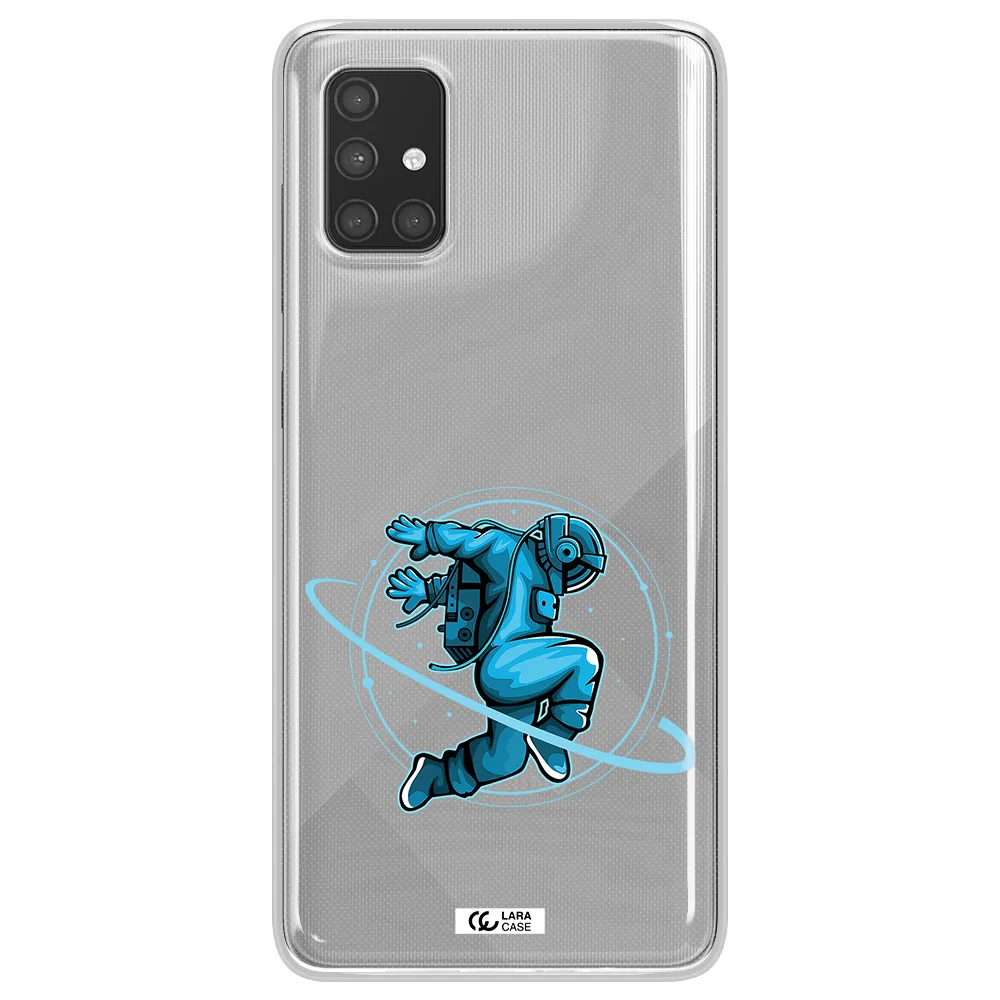 a cartoon of a man skating Samsung A71 Clear TPU Case