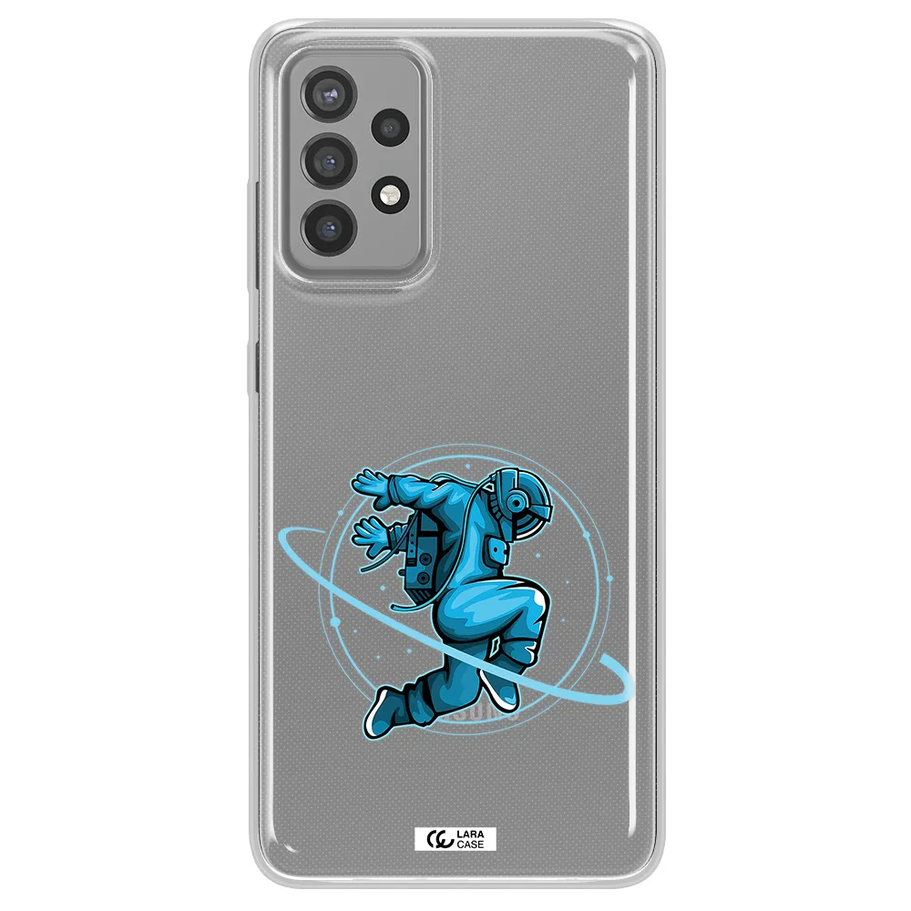 a cartoon of a man skating Samsung A72 Clear TPU Case