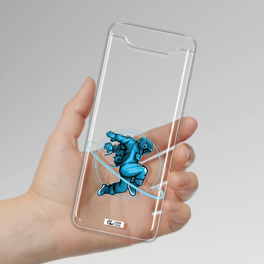 a cartoon of a man skating Samsung A80 Clear TPU Case