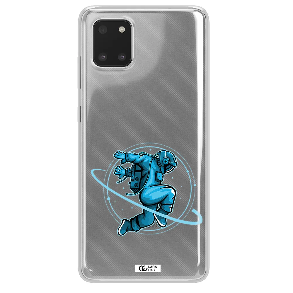 a cartoon of a man skating Samsung A81 Clear TPU Case