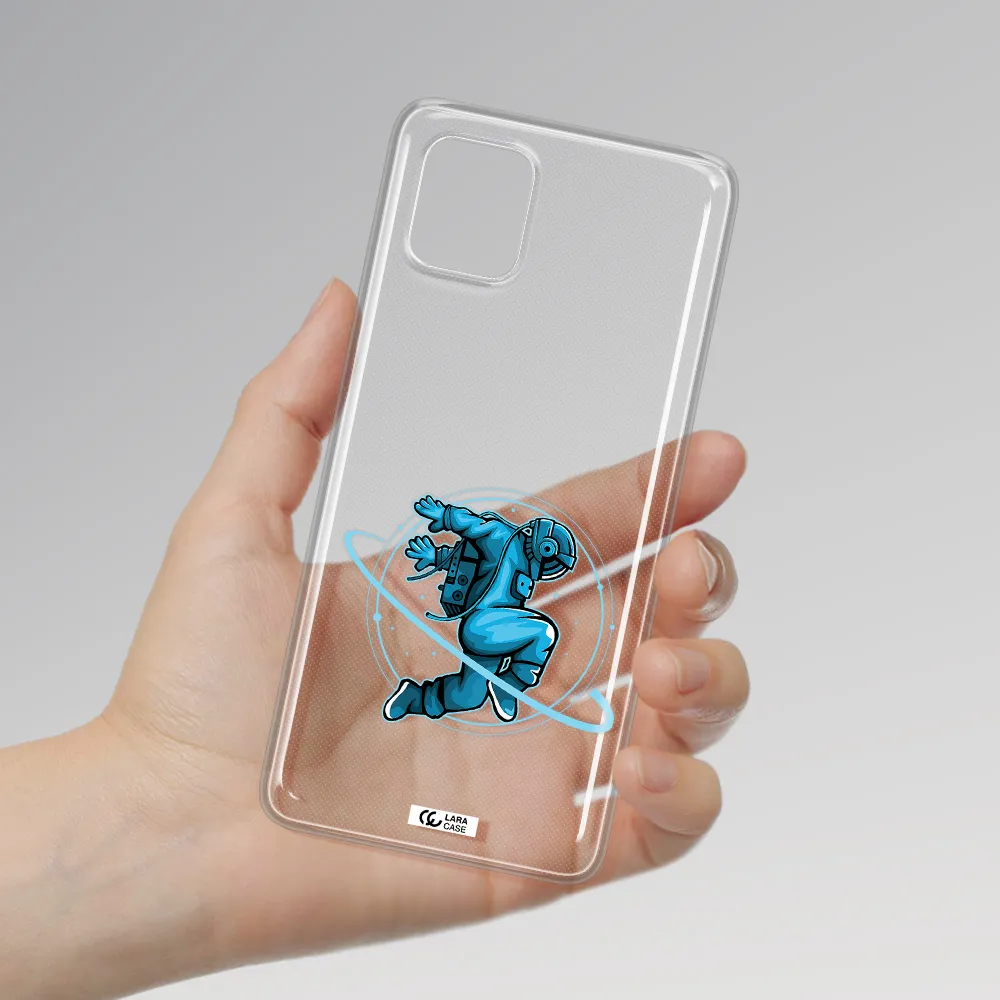 a cartoon of a man skating Samsung A81 Clear TPU Case