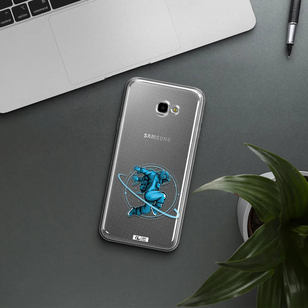 a cartoon of a man skating Samsung J4 Plus Clear TPU Case