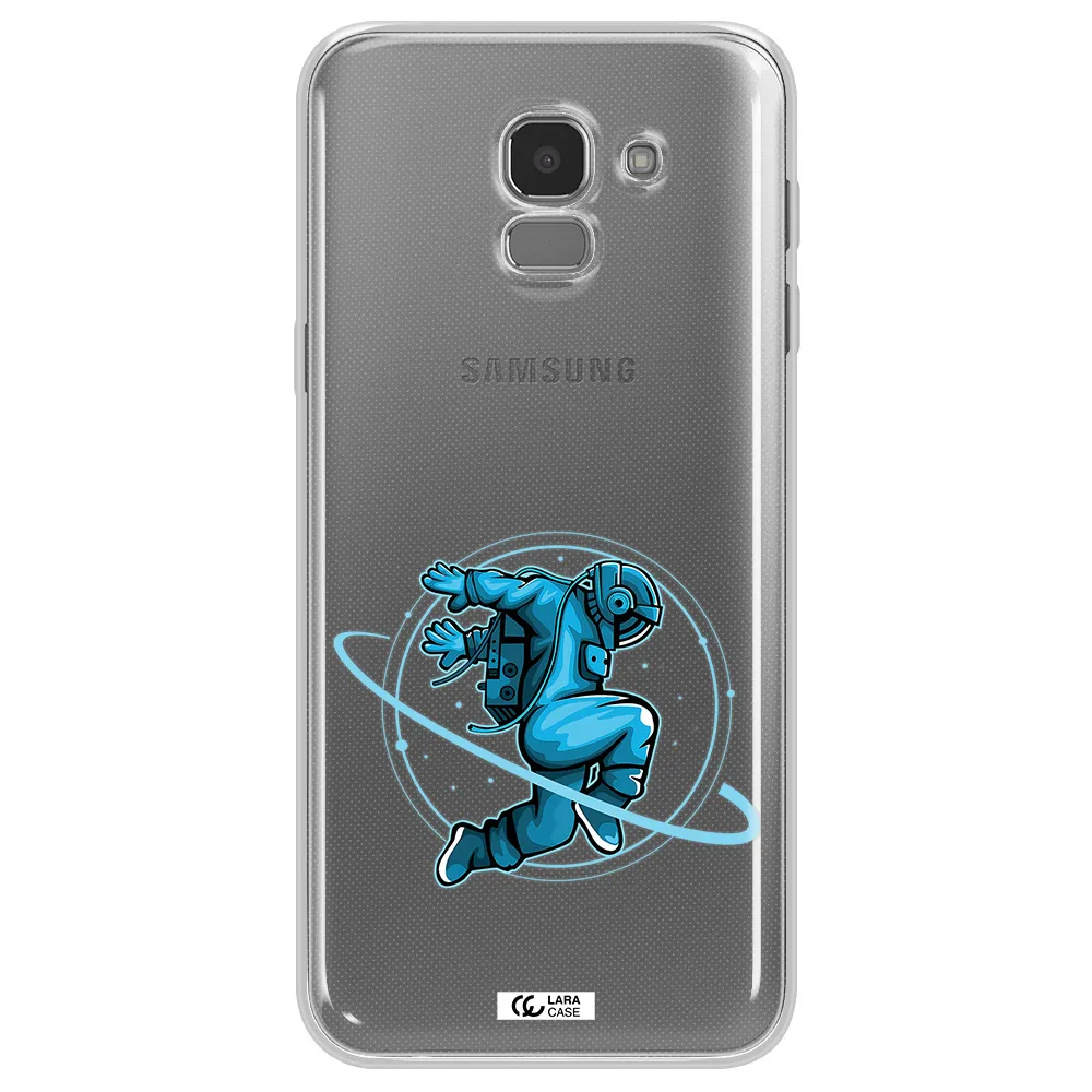 a cartoon of a man skating Samsung J6 Clear TPU Case
