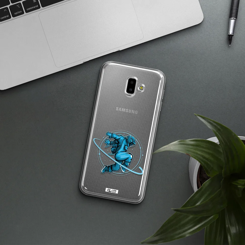 a cartoon of a man skating Samsung J6 Plus Clear TPU Case