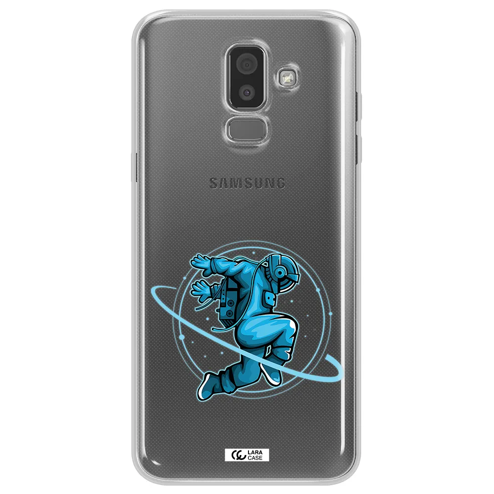 a cartoon of a man skating Samsung J8 Clear TPU Case