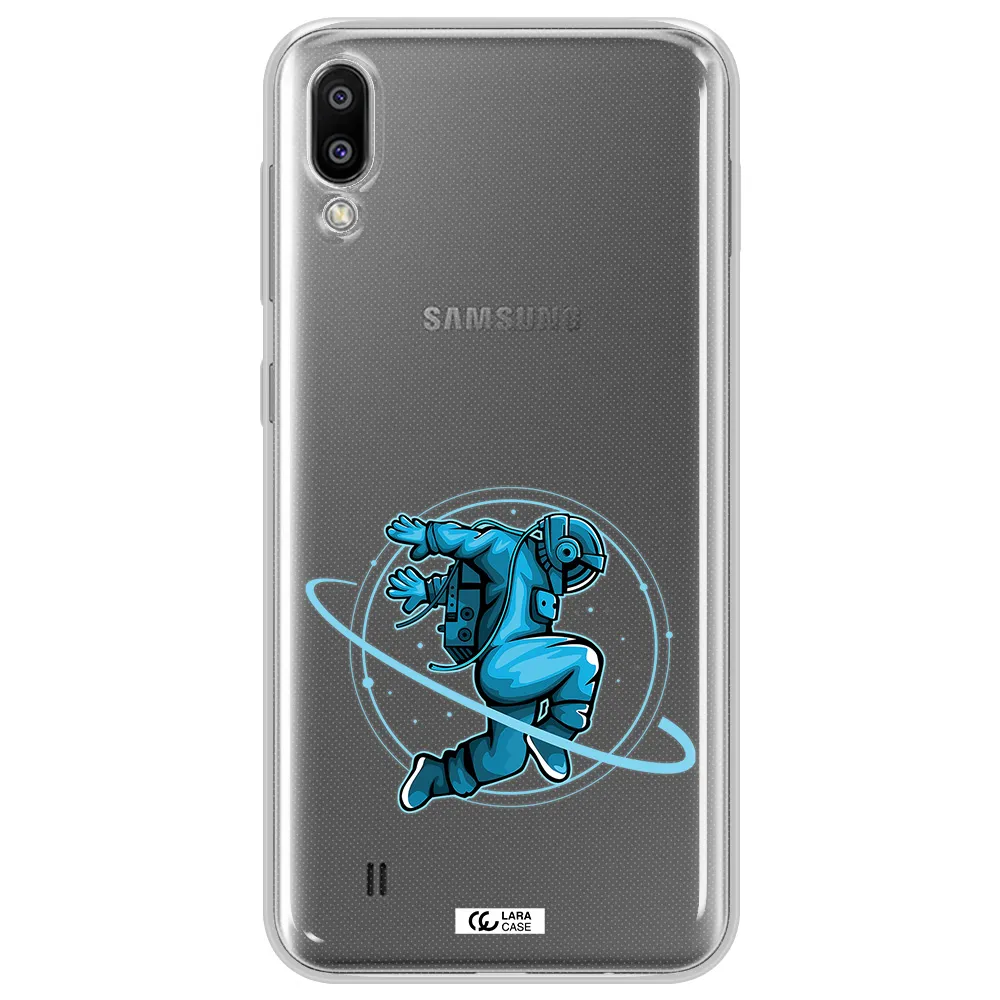 a cartoon of a man skating Samsung M10 Clear TPU Case
