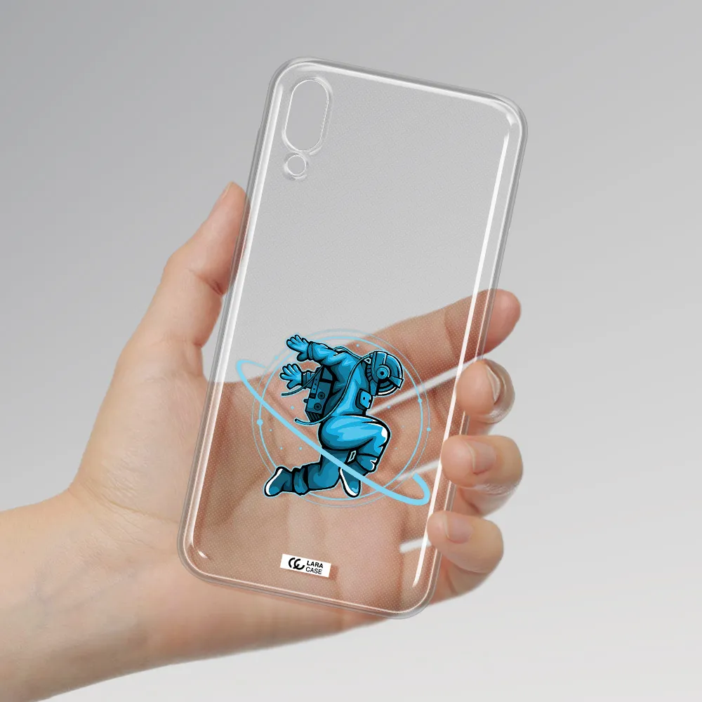 a cartoon of a man skating Samsung M10 Clear TPU Case