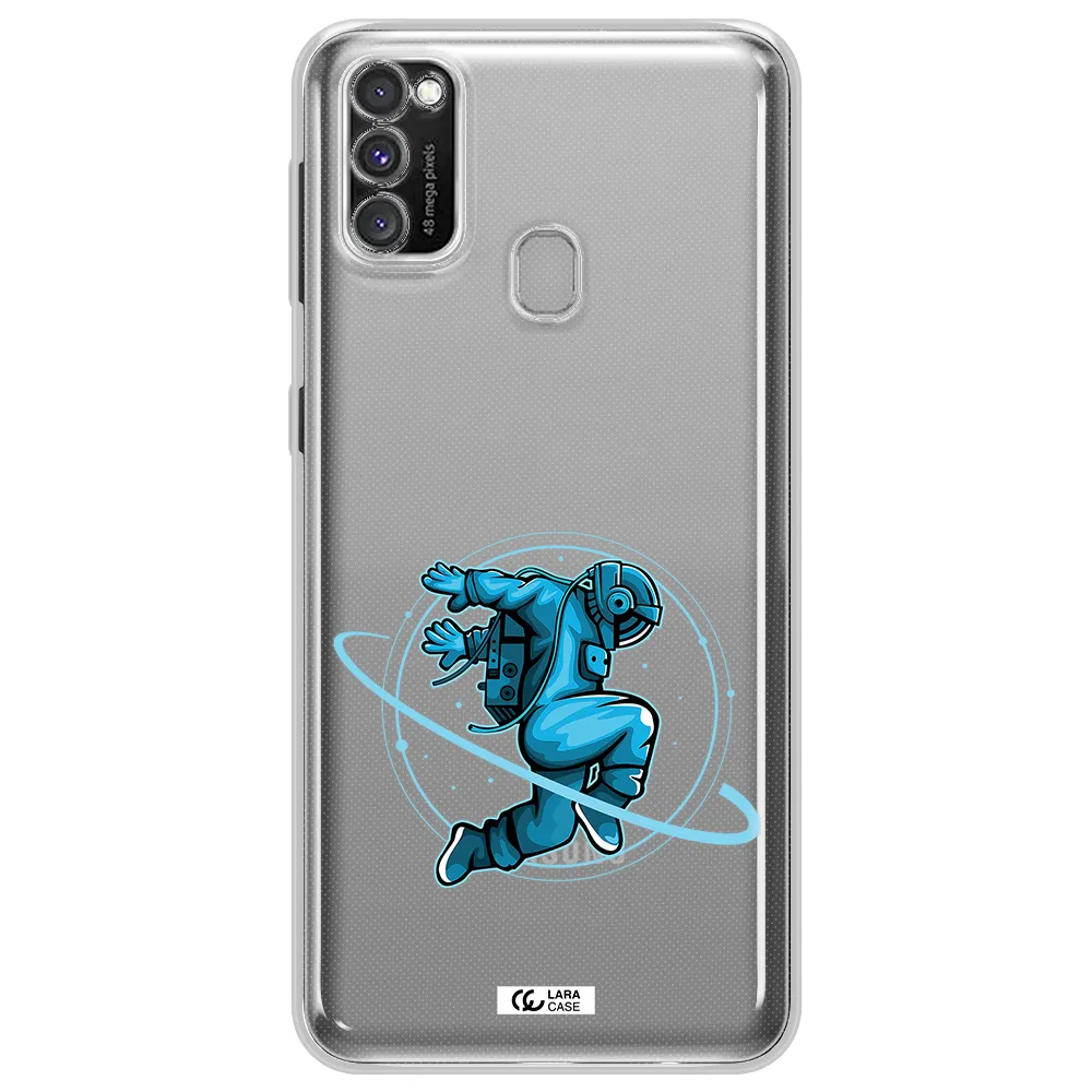 a cartoon of a man skating Samsung M30S Clear TPU Case