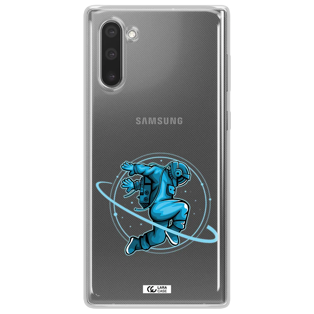 a cartoon of a man skating Samsung Note 10 Clear TPU Case