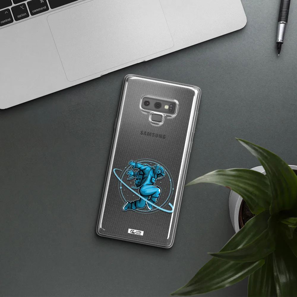 a cartoon of a man skating Samsung Note 9 Clear TPU Case