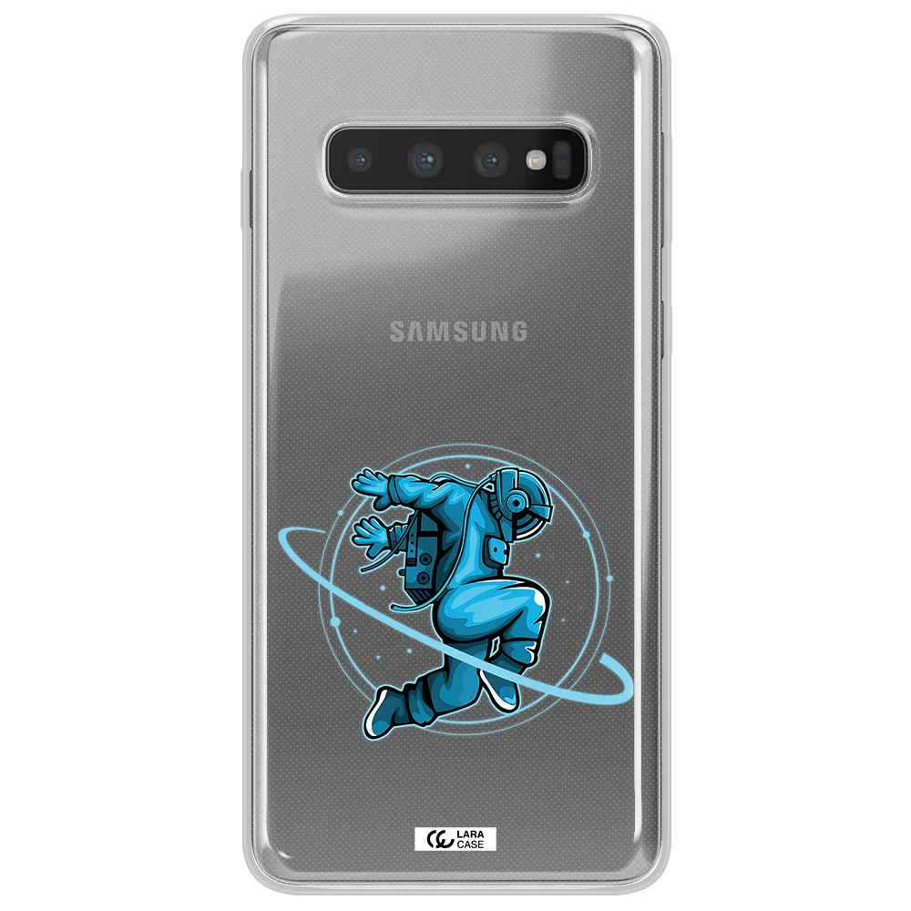 a cartoon of a man skating Samsung S10 Plus Clear TPU Case
