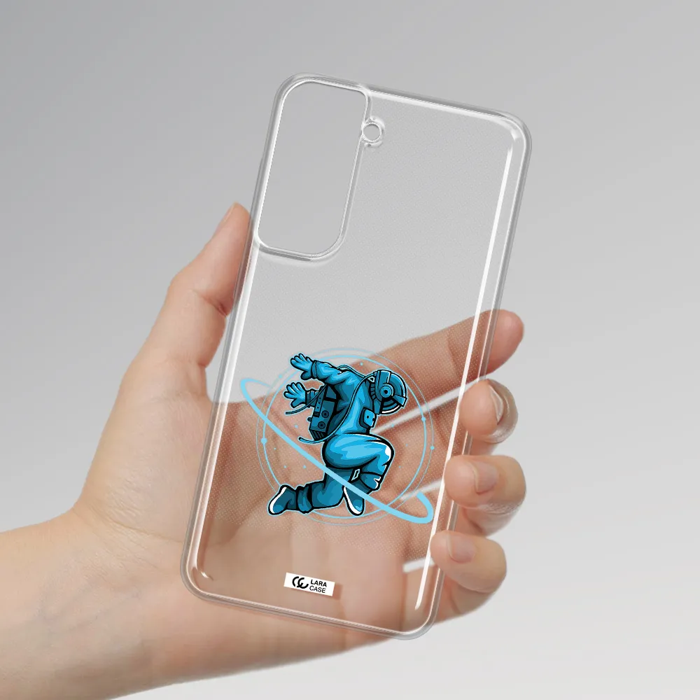 A Cartoon Of A Man Skating Samsung S21 Fe Clear Tpu Case