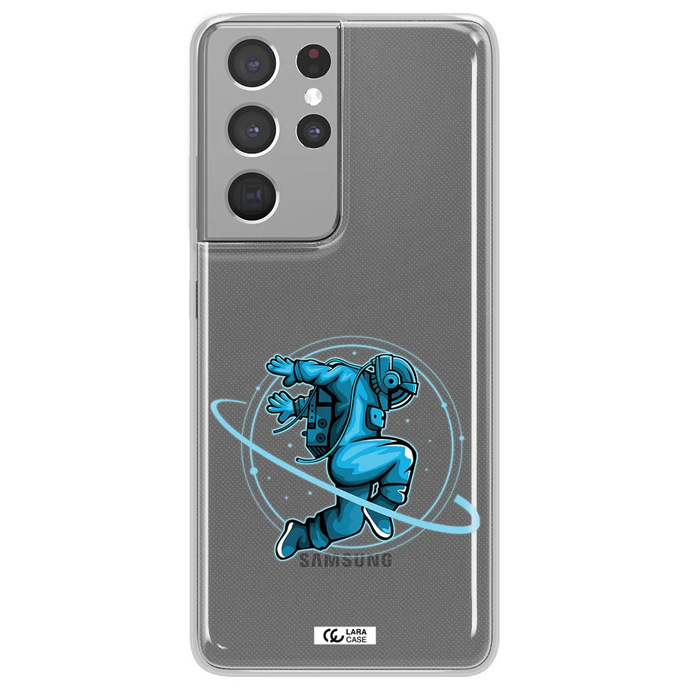 a cartoon of a man skating Samsung S21 Ultra Clear TPU Case