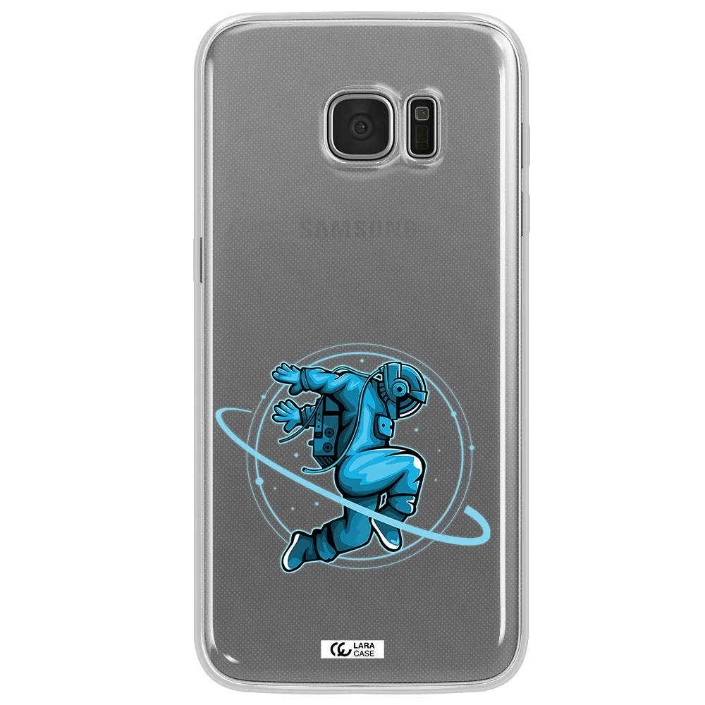 a cartoon of a man skating Samsung S7 Edge Clear TPU Case