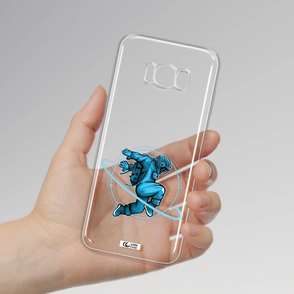 a cartoon of a man skating Samsung S8 Clear TPU Case