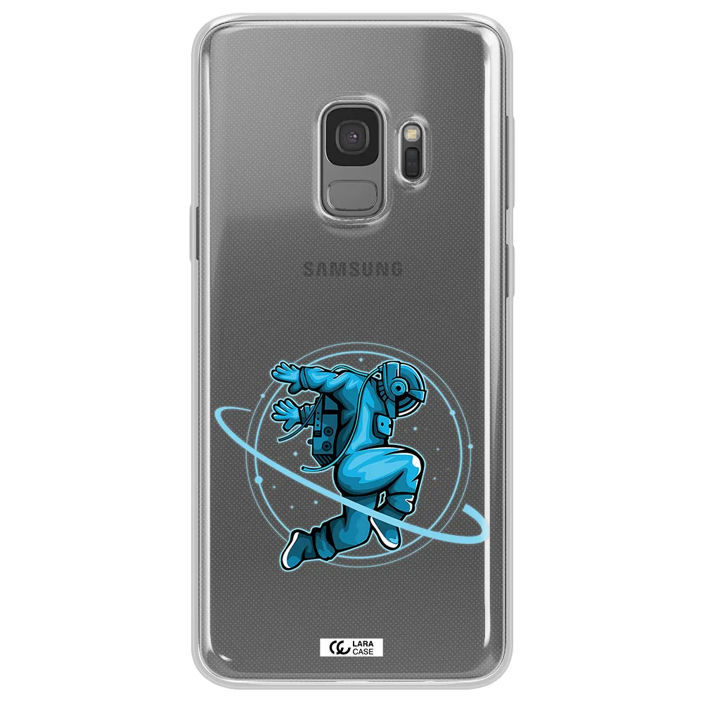 a cartoon of a man skating Samsung S9 Clear TPU Case