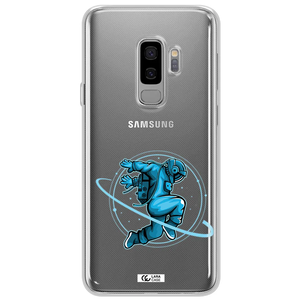 a cartoon of a man skating Samsung S9 Plus Clear TPU Case