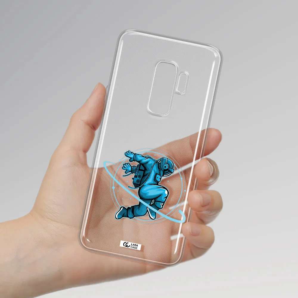 a cartoon of a man skating Samsung S9 Plus Clear TPU Case