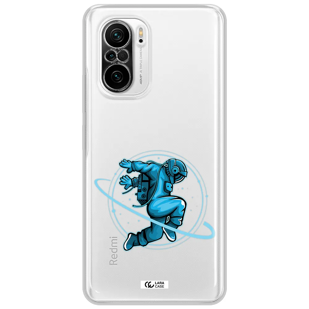 A Cartoon Of A Man Skating Xiaomi Poco F3 Clear Tpu Case