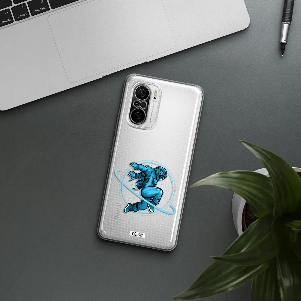 A Cartoon Of A Man Skating Xiaomi Poco F3 Clear Tpu Case