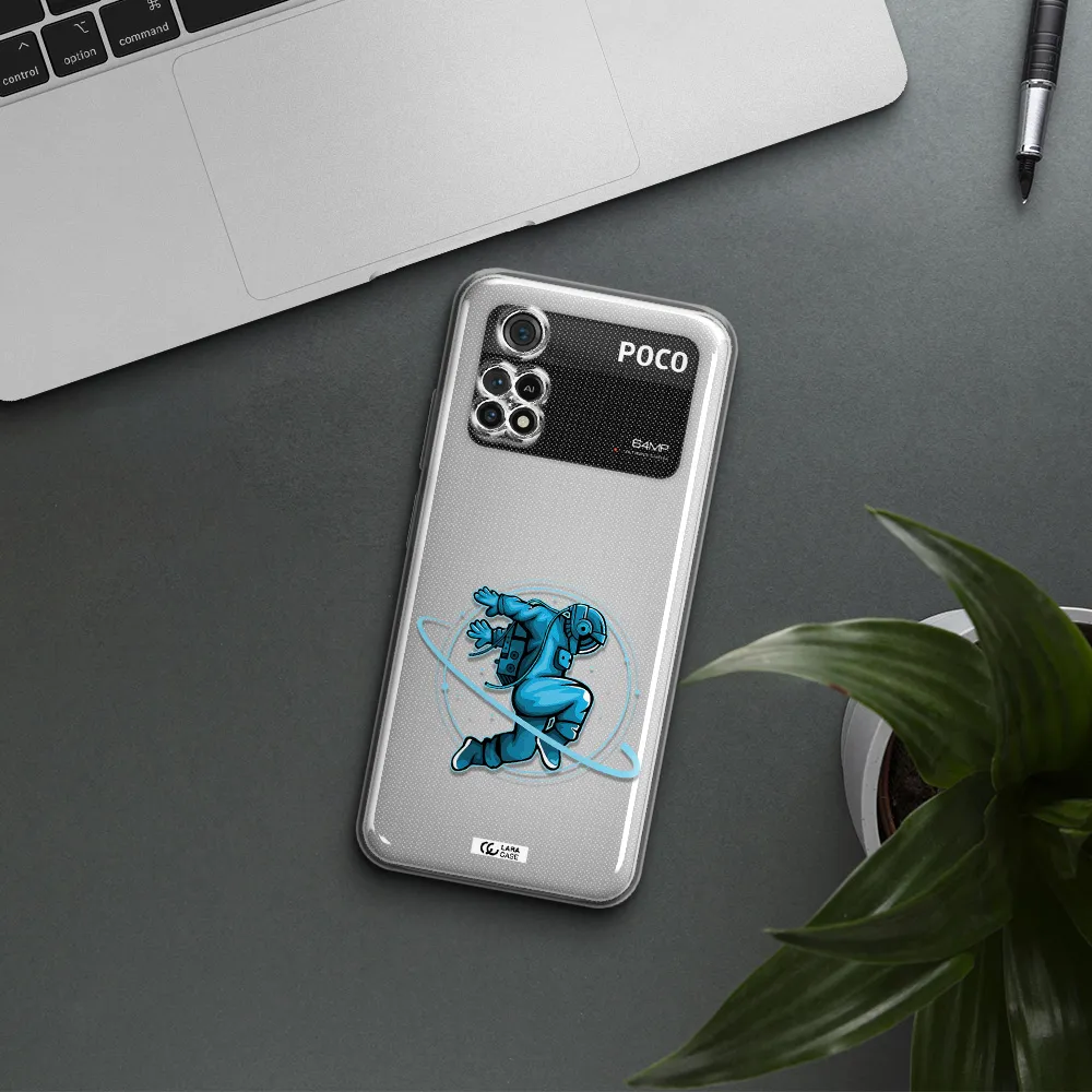 A Cartoon Of A Man Skating Xiaomi Poco M4 Pro 4G Clear Tpu Case