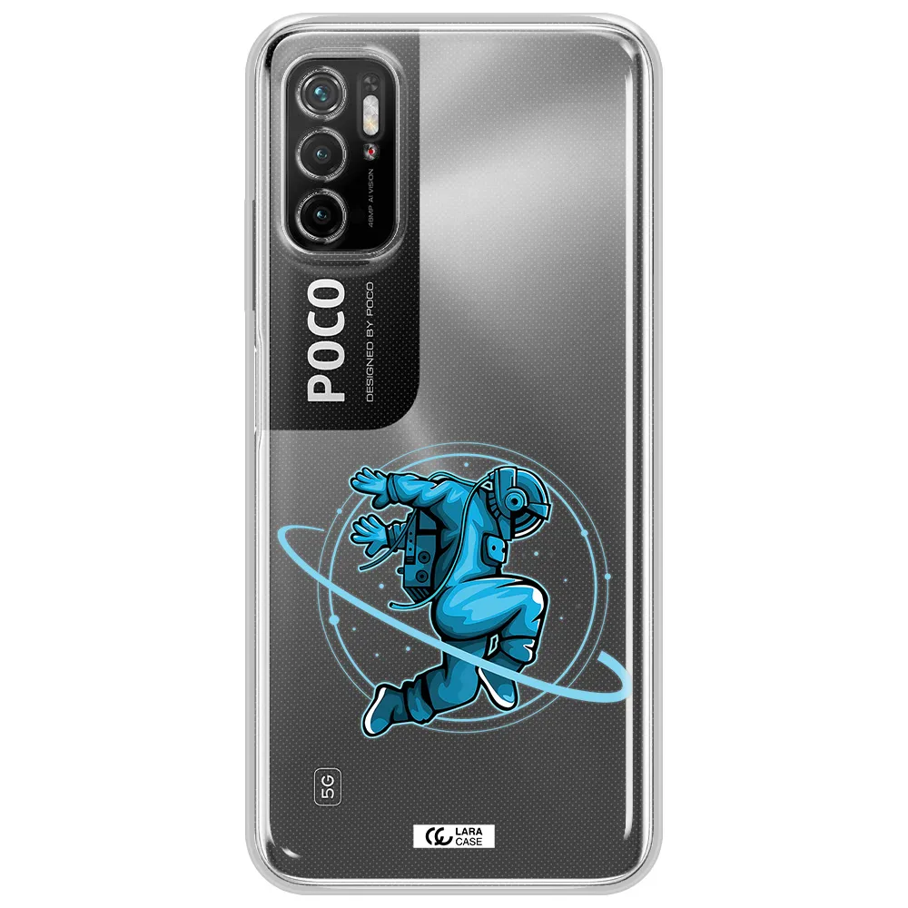 A Cartoon Of A Man Skating Xiaomi Poco M4 Pro 5G Clear Tpu Case