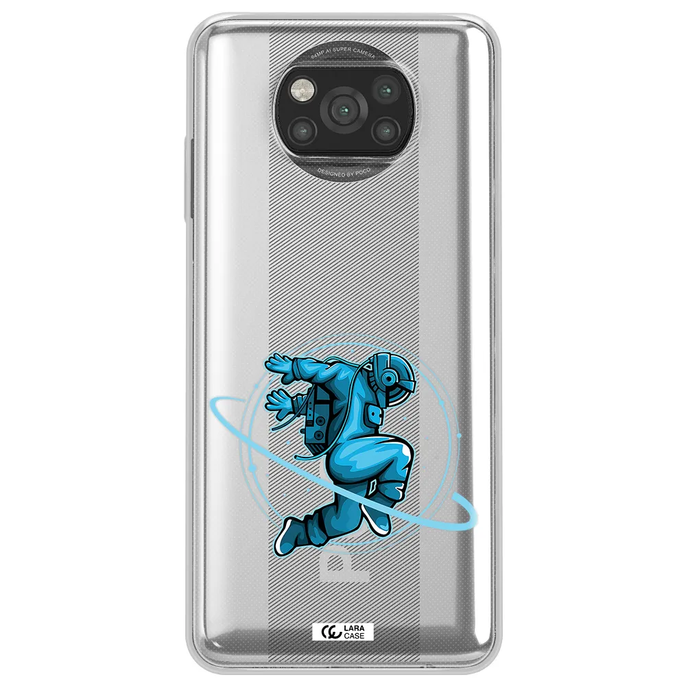 a cartoon of a man skating Xiaomi Poco X3 Clear TPU Case
