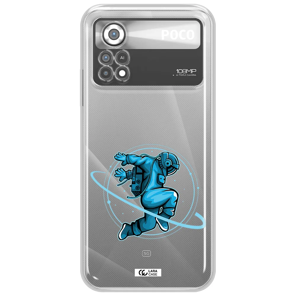 a cartoon of a man skating Xiaomi Poco X4 Pro Clear TPU Case