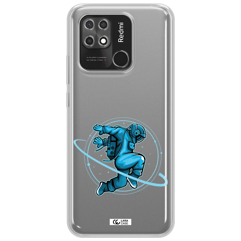 a cartoon of a man skating Xiaomi Redmi 10C Clear TPU Case