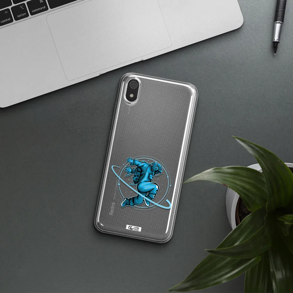 a cartoon of a man skating Xiaomi Redmi 7A Clear TPU Case