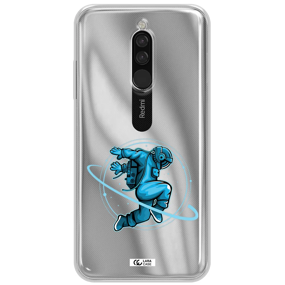 A Cartoon Of A Man Skating Xiaomi Redmi 8 Clear Tpu Case