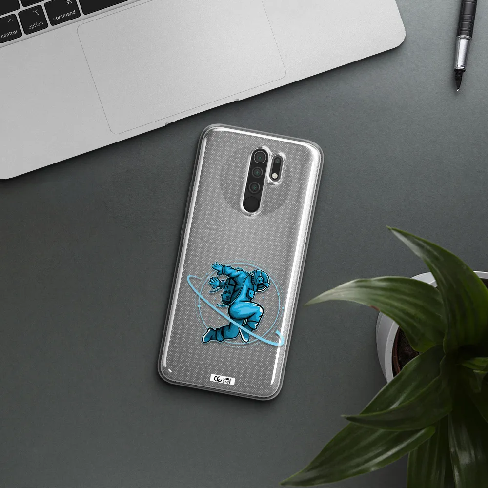 a cartoon of a man skating Xiaomi Redmi 9 Clear TPU Case