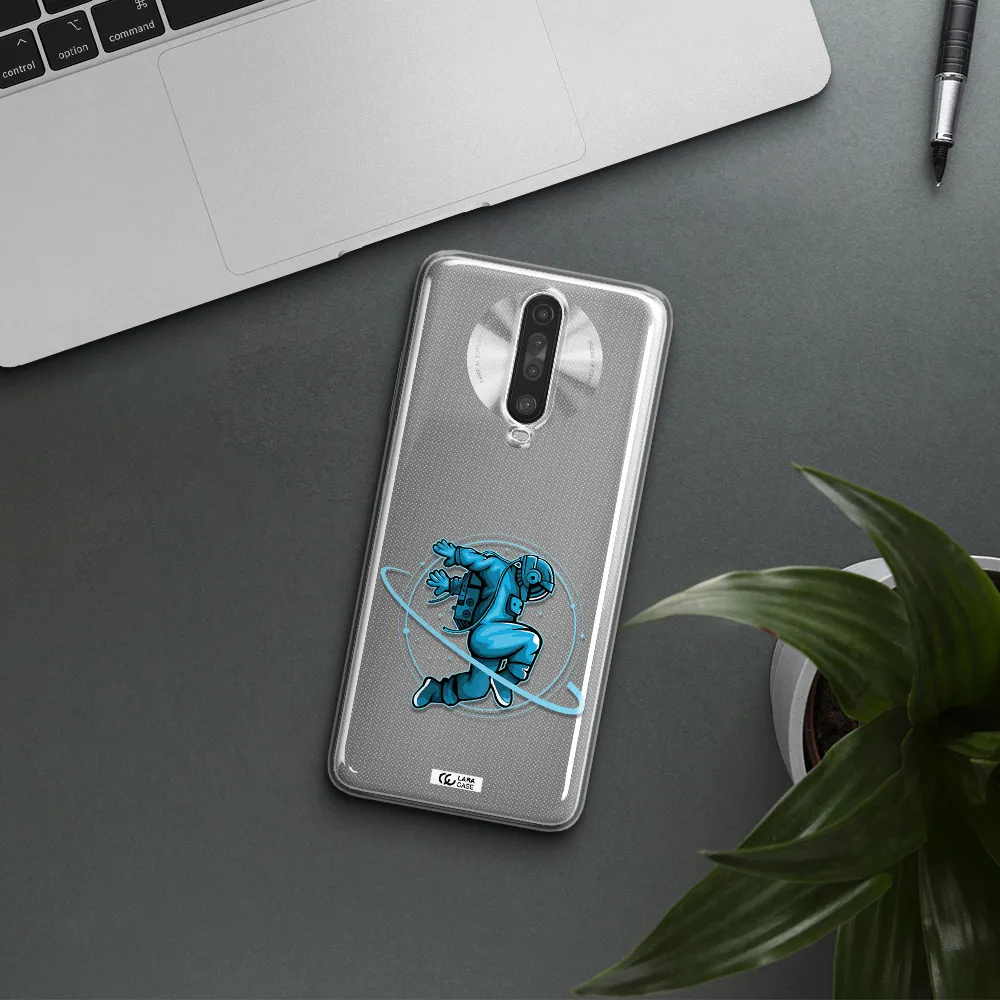 a cartoon of a man skating Xiaomi Redmi K30 Clear TPU Case
