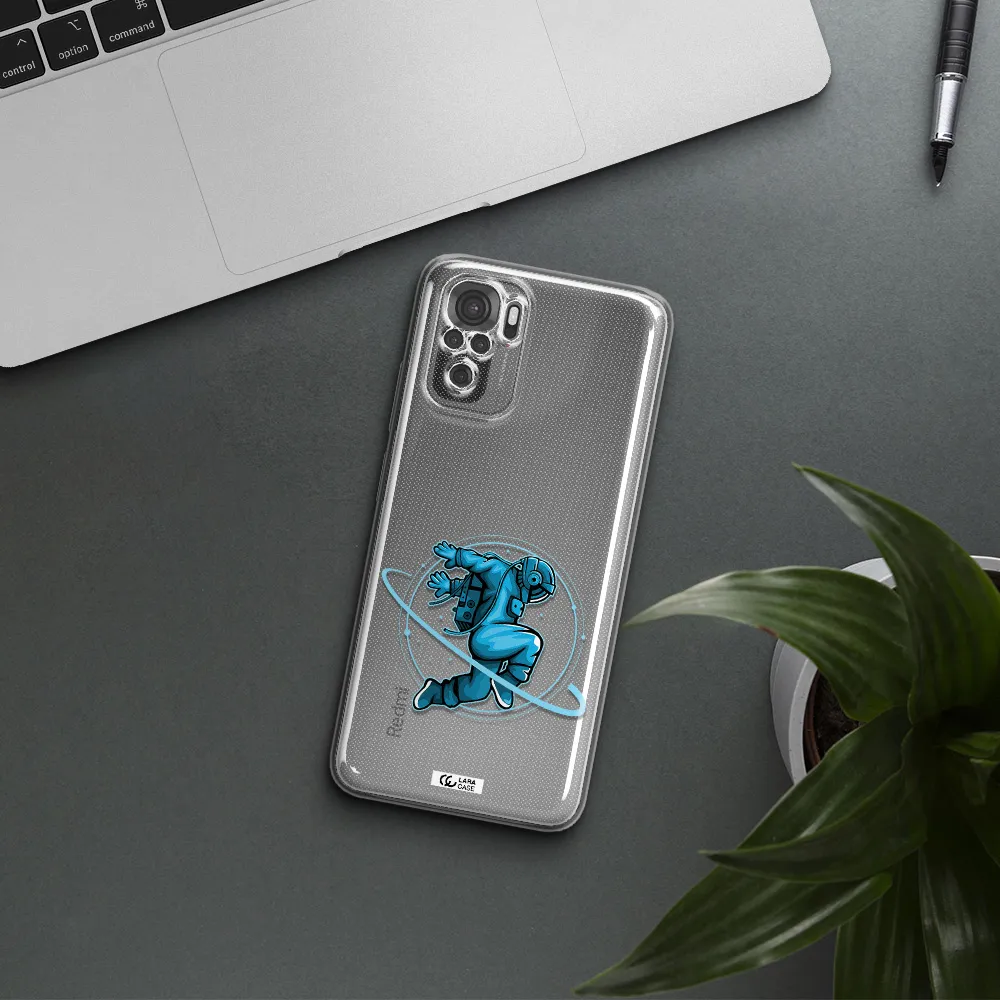 A Cartoon Of A Man Skating Xiaomi Redmi Note 10S Clear Tpu Case