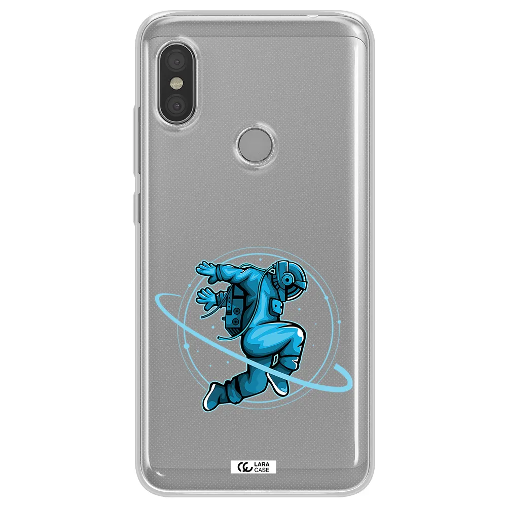 a cartoon of a man skating Xiaomi Redmi Note 6 Pro Clear TPU Case