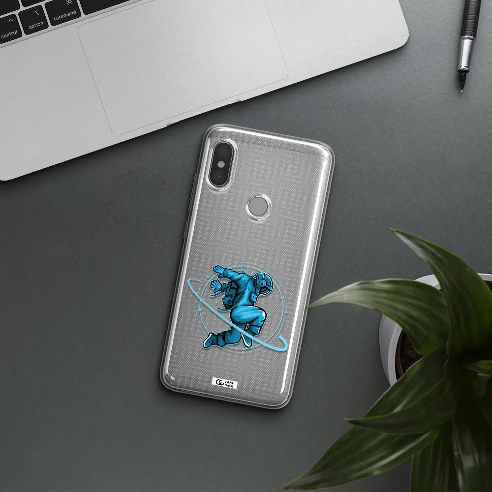 a cartoon of a man skating Xiaomi Redmi Note 6 Pro Clear TPU Case
