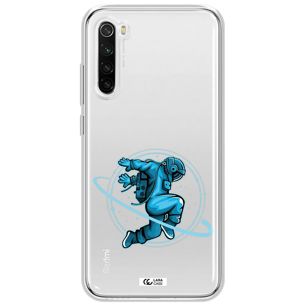 A Cartoon Of A Man Skating Xiaomi Redmi Note 8T Clear Tpu Case