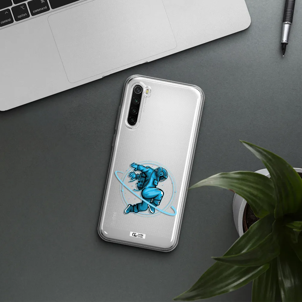 A Cartoon Of A Man Skating Xiaomi Redmi Note 8T Clear Tpu Case
