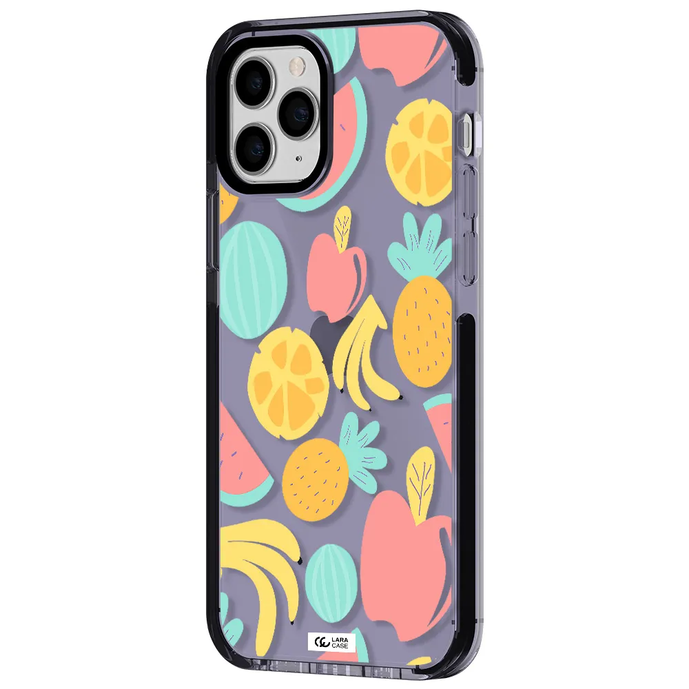a pattern of fruits on a white background Apple iPhone 11 pro max impact Lilac Case