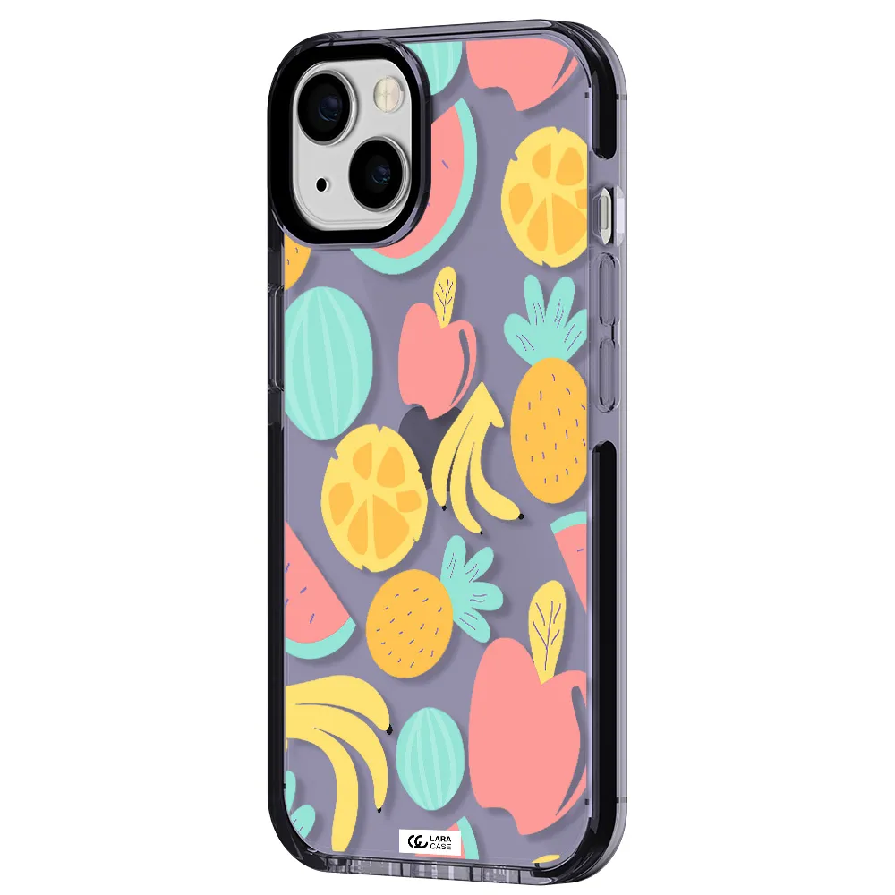 a pattern of fruits on a white background Apple iPhone 13 impact Lilac Case