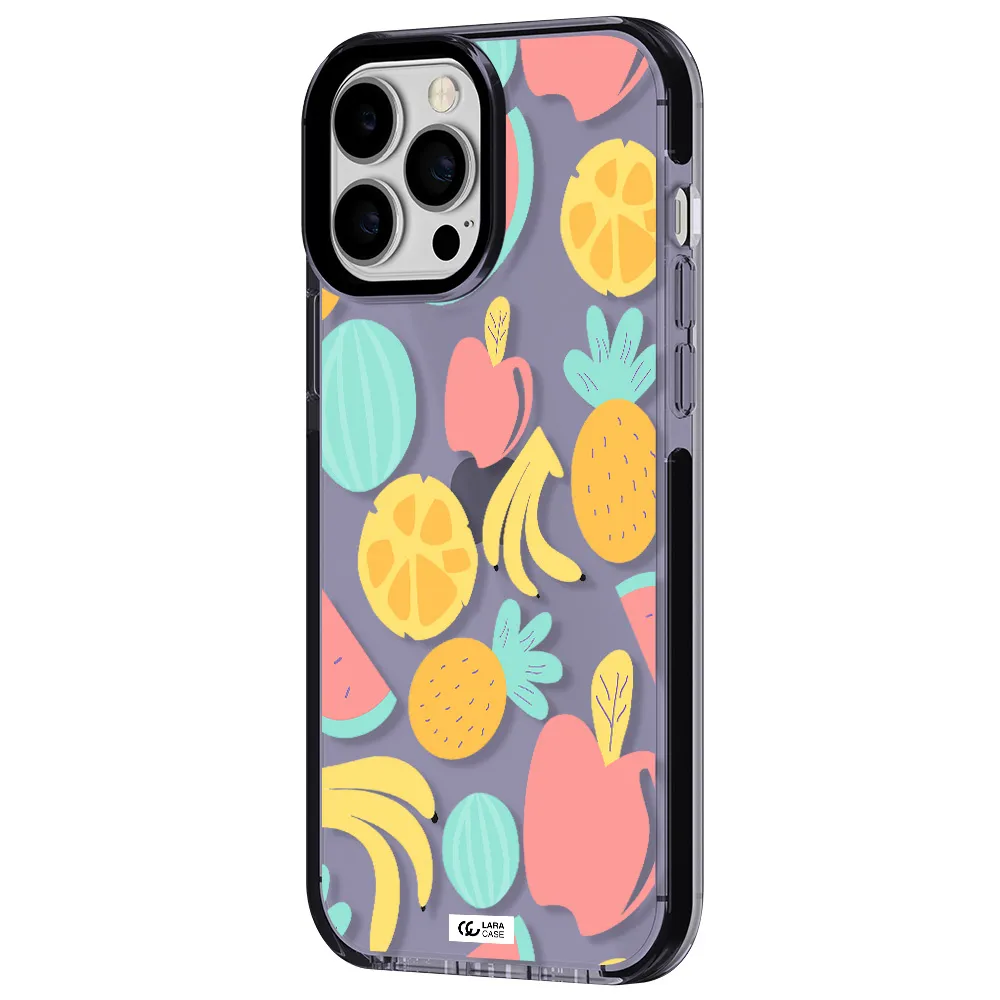 a pattern of fruits on a white background Apple iPhone 13 Pro Max impact Lilac Case